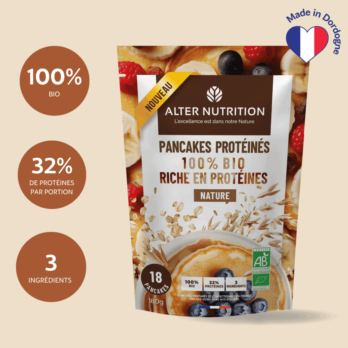 Préparation Pancakes Protéinés Bio