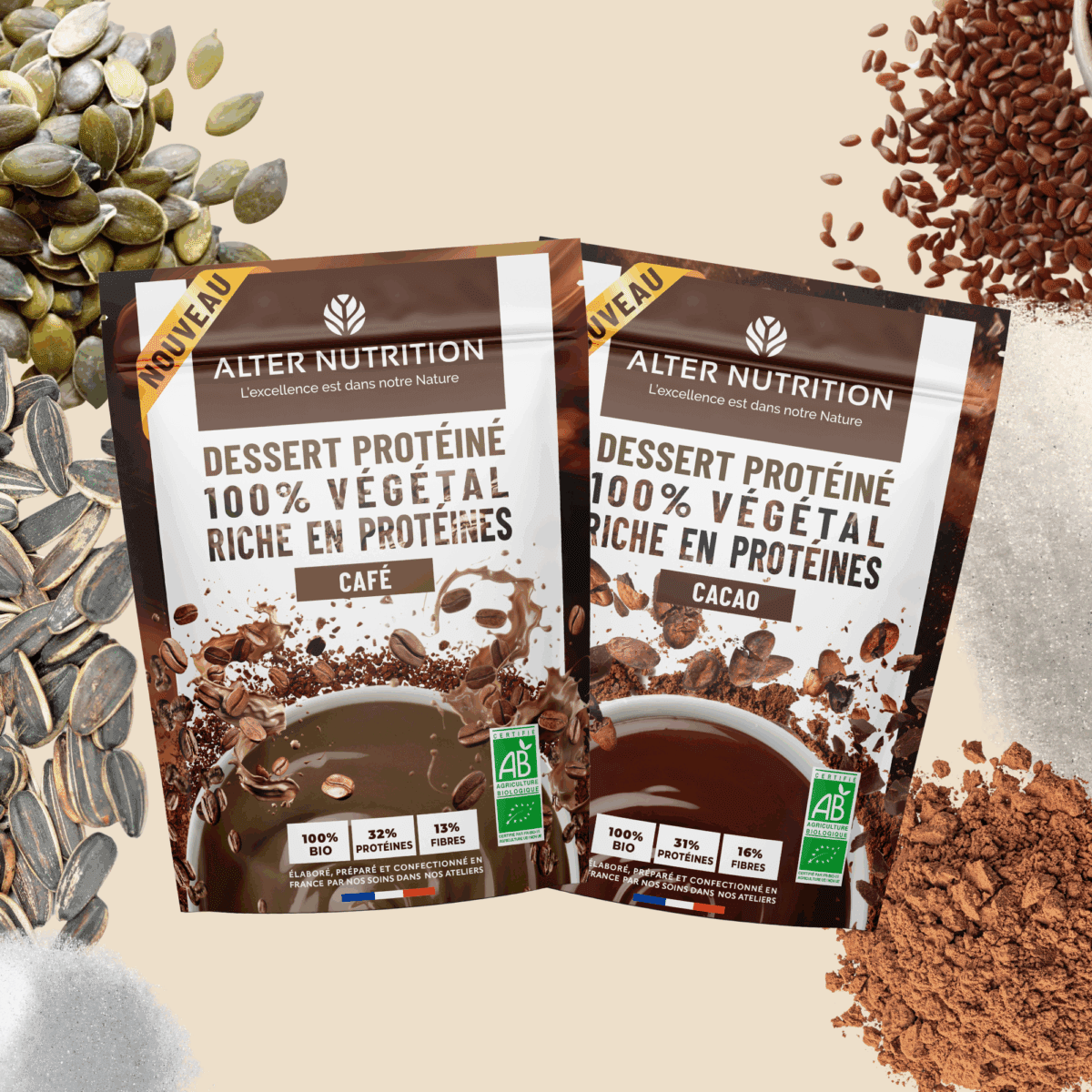 Pack desserts protéinés bio 2x 180g