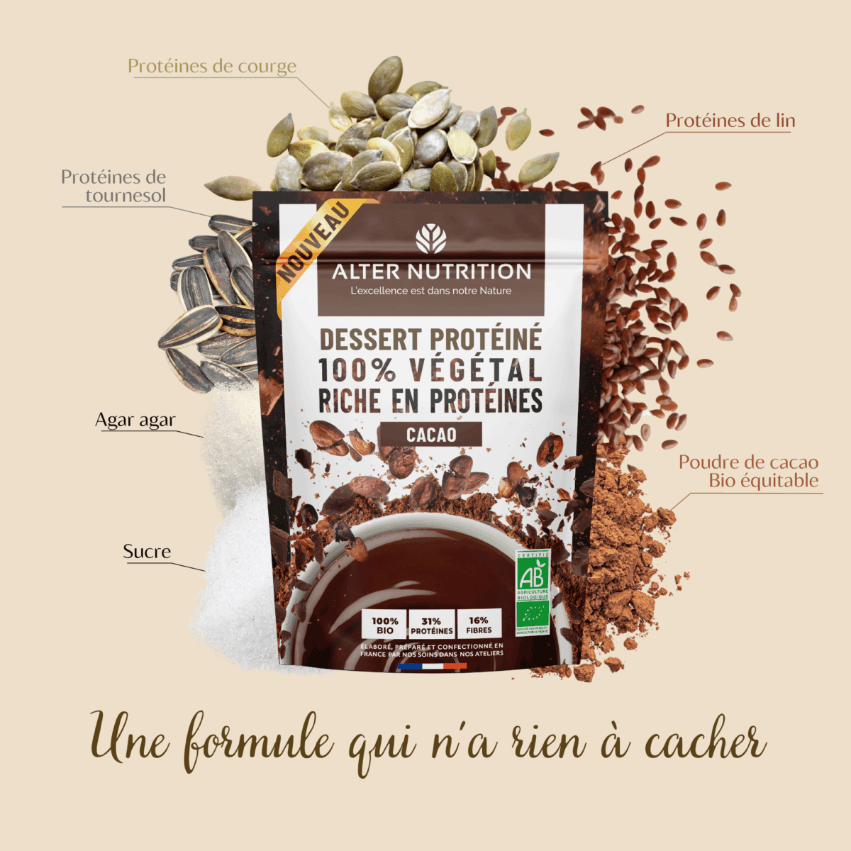 Pack desserts protéinés bio 2x 180g