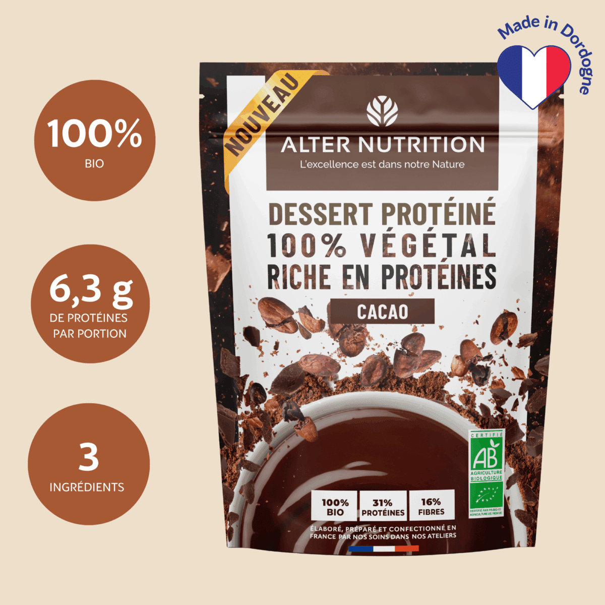 Pack desserts protéinés bio 2x 180g