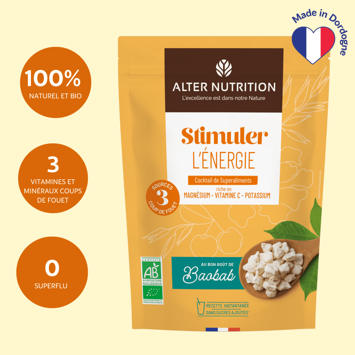 Cocktail Bio de super aliments Spécial Vitalité et anti-fatigue - 200 g