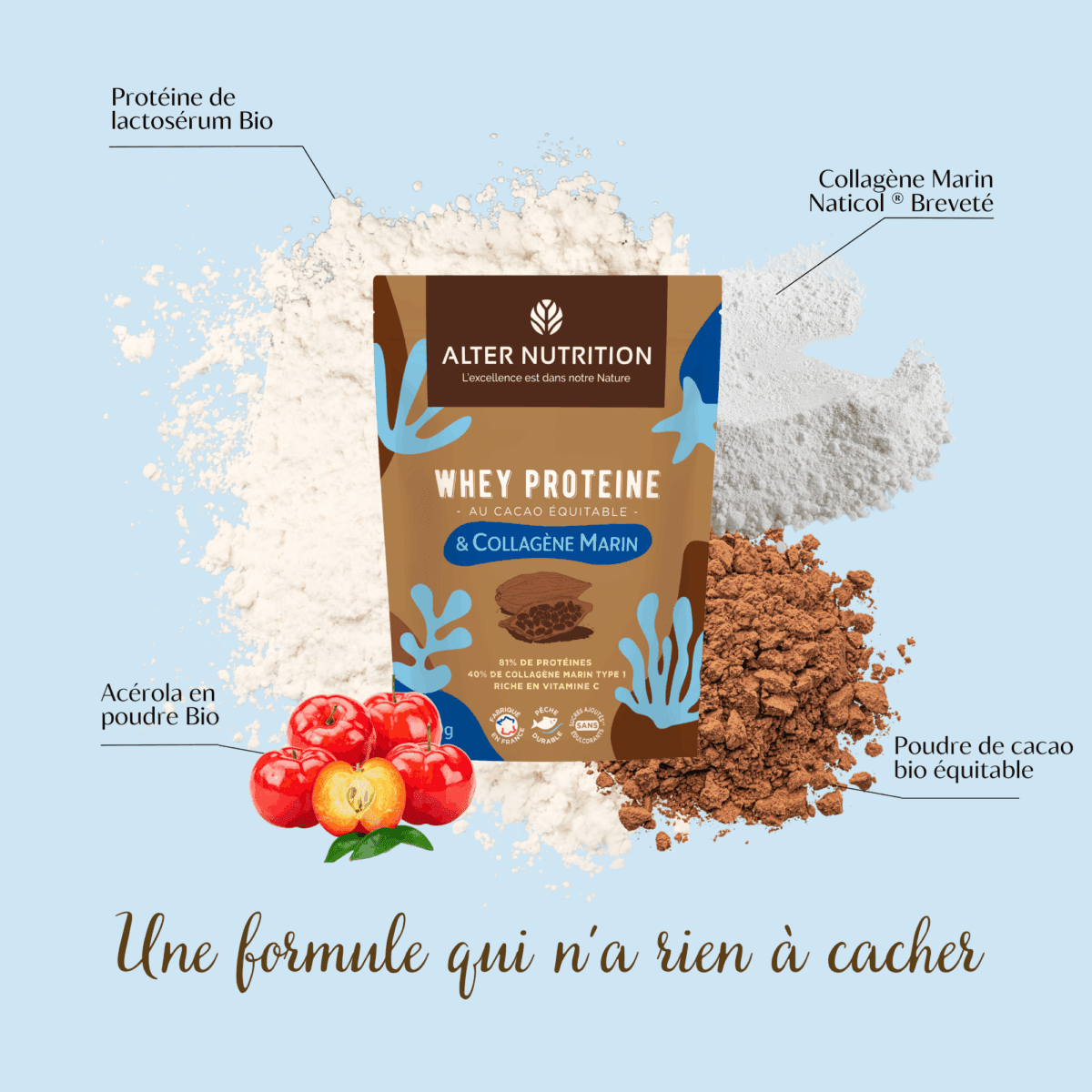 Whey Protéine Bio au Collagène marin