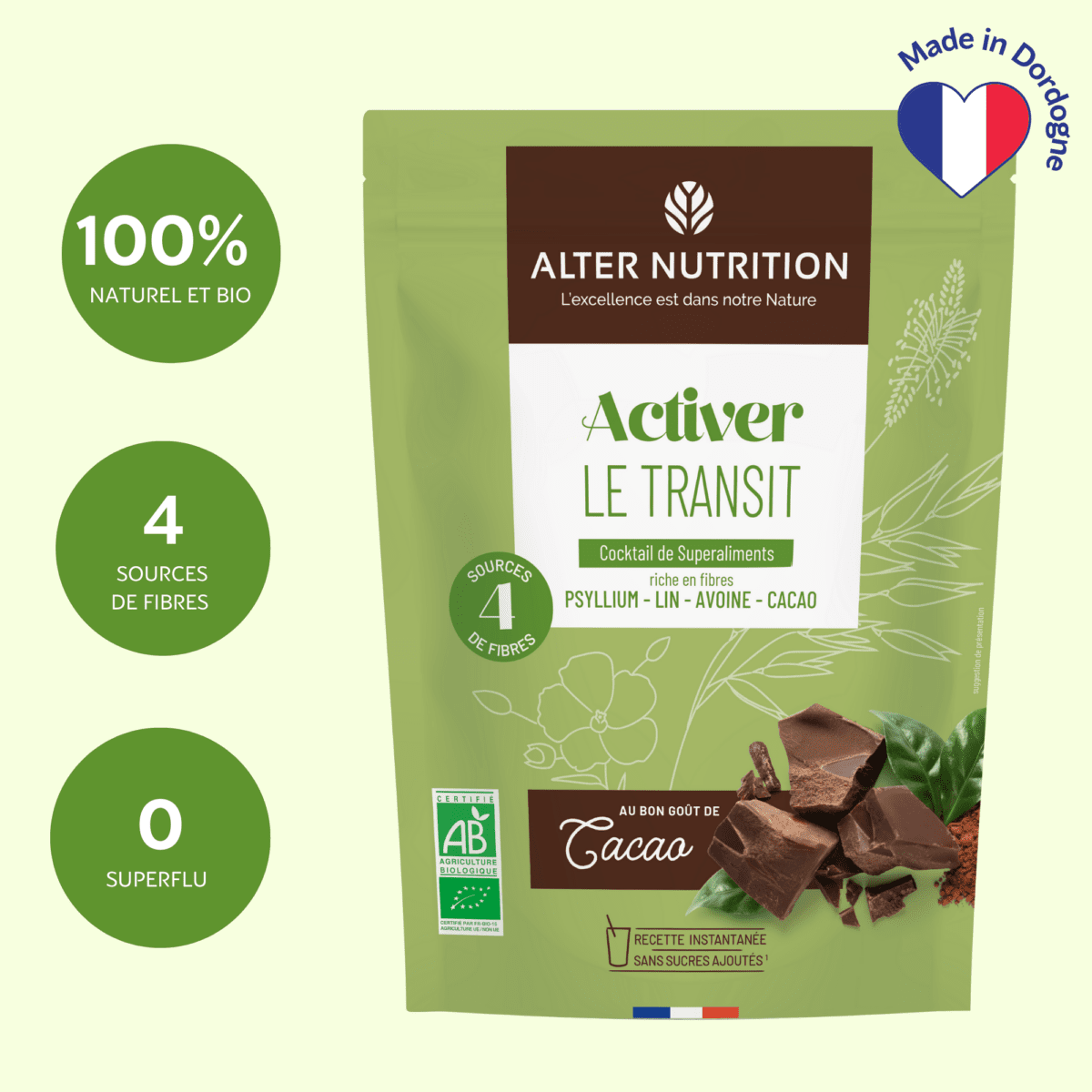 Cocktail Bio de super aliments Spécial transit intestinal au psyllium - 200 g