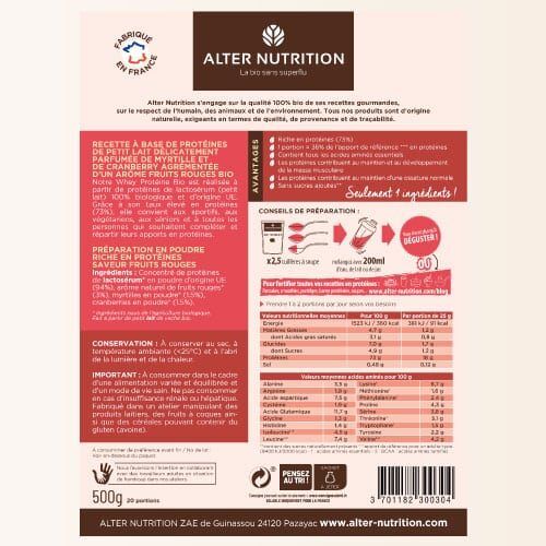 Whey proteine bio aux fruits rouges