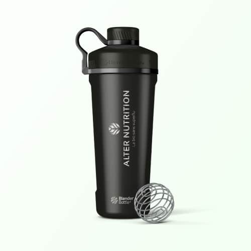 Shaker noir en inox Alter Nutrition
